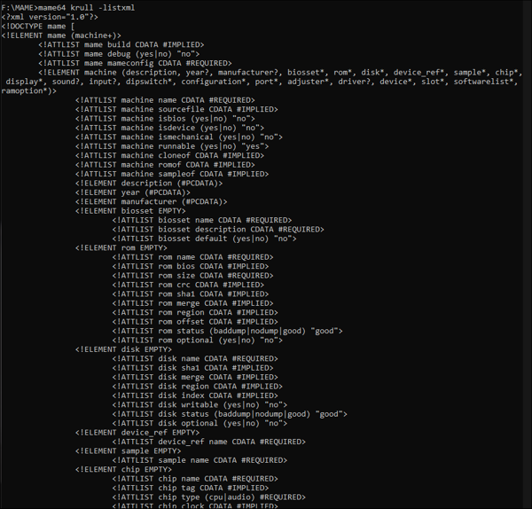 MAME listxml
