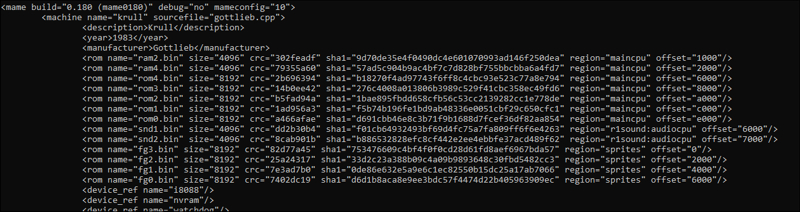 MAME listxml