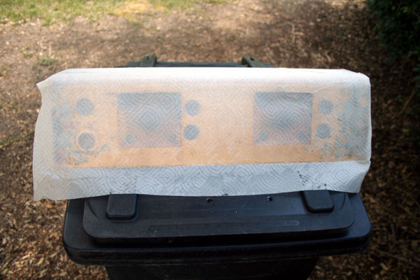 Xylene soaked paper towels